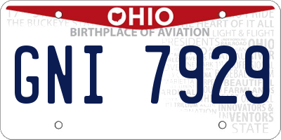 OH license plate GNI7929