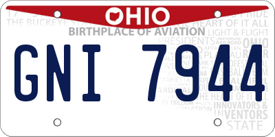 OH license plate GNI7944