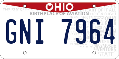 OH license plate GNI7964