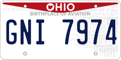 OH license plate GNI7974