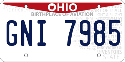 OH license plate GNI7985