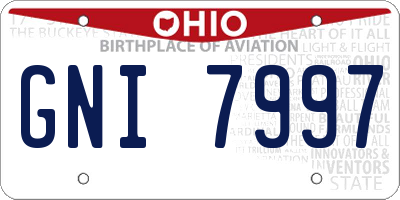 OH license plate GNI7997
