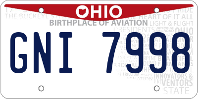 OH license plate GNI7998