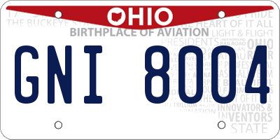 OH license plate GNI8004