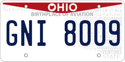 OH license plate GNI8009