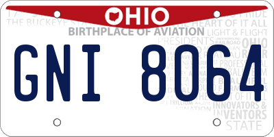 OH license plate GNI8064