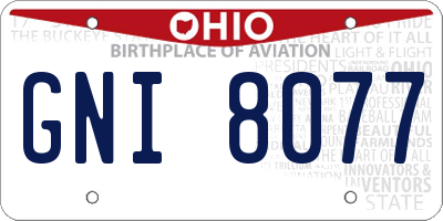 OH license plate GNI8077