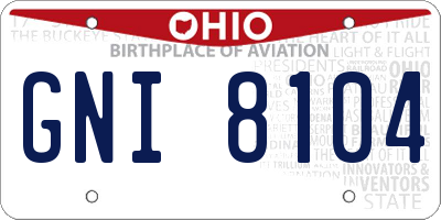 OH license plate GNI8104