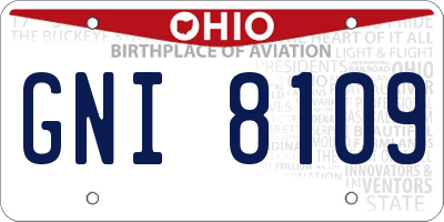 OH license plate GNI8109