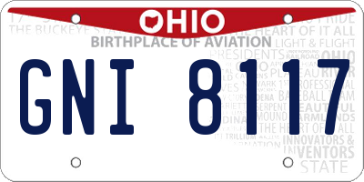 OH license plate GNI8117