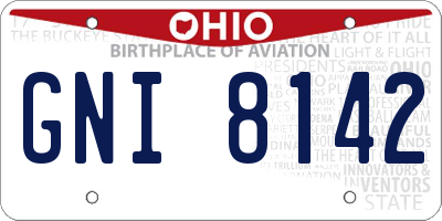 OH license plate GNI8142