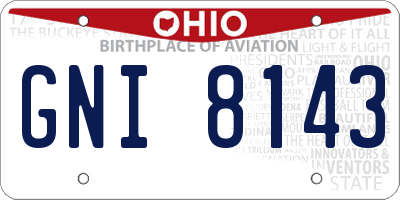 OH license plate GNI8143