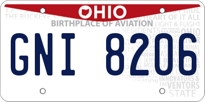 OH license plate GNI8206