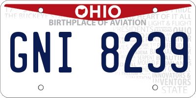 OH license plate GNI8239