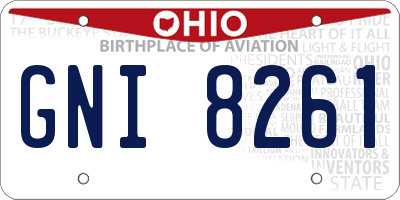 OH license plate GNI8261