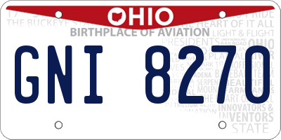 OH license plate GNI8270