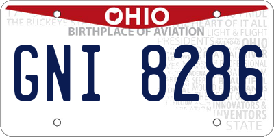 OH license plate GNI8286