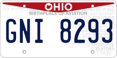 OH license plate GNI8293