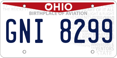 OH license plate GNI8299