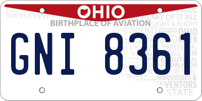 OH license plate GNI8361