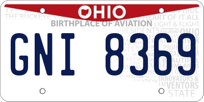 OH license plate GNI8369