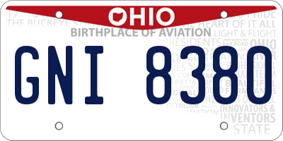 OH license plate GNI8380