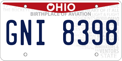 OH license plate GNI8398