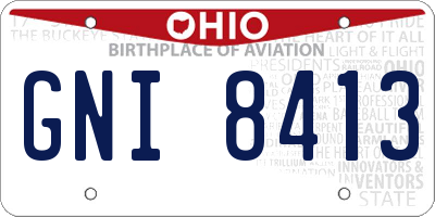 OH license plate GNI8413