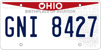 OH license plate GNI8427