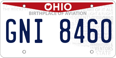 OH license plate GNI8460