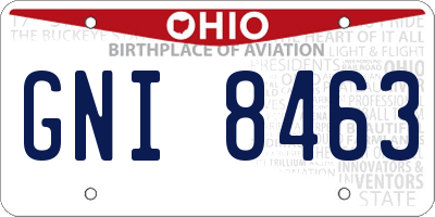 OH license plate GNI8463