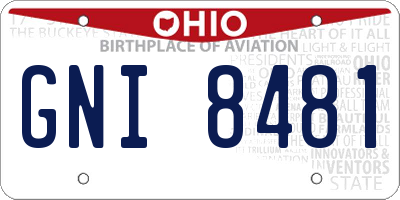 OH license plate GNI8481
