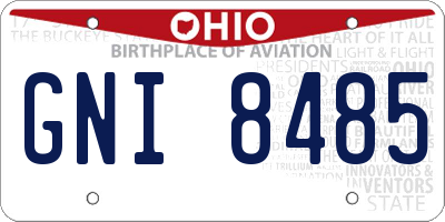 OH license plate GNI8485