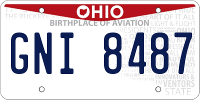 OH license plate GNI8487