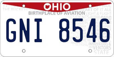 OH license plate GNI8546
