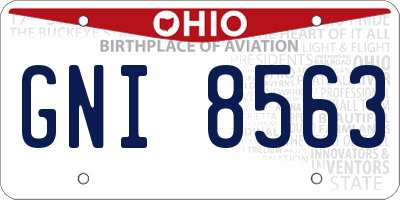 OH license plate GNI8563