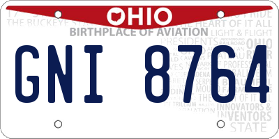 OH license plate GNI8764