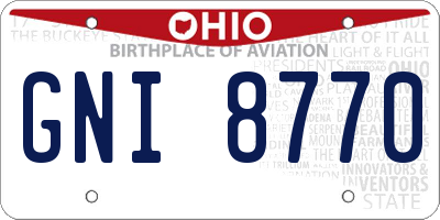 OH license plate GNI8770