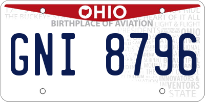 OH license plate GNI8796