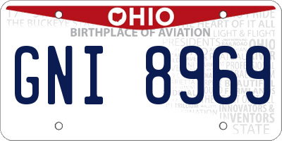 OH license plate GNI8969