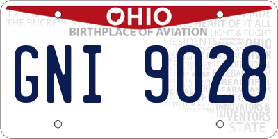OH license plate GNI9028
