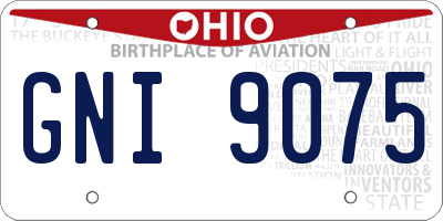 OH license plate GNI9075