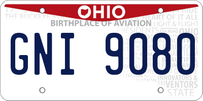 OH license plate GNI9080