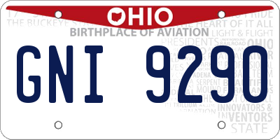 OH license plate GNI9290