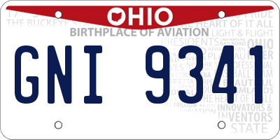 OH license plate GNI9341