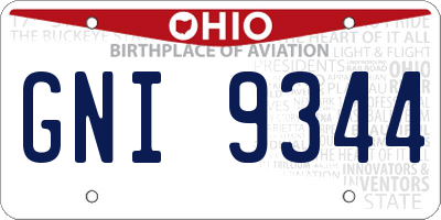 OH license plate GNI9344