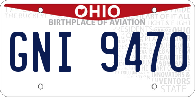 OH license plate GNI9470