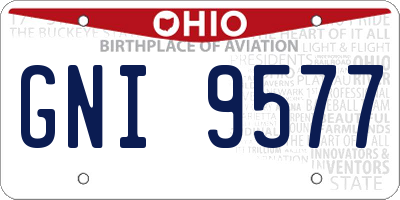 OH license plate GNI9577