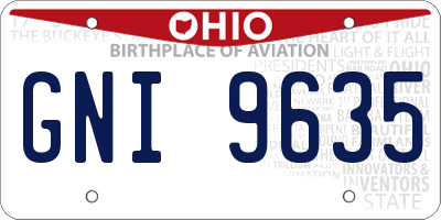 OH license plate GNI9635