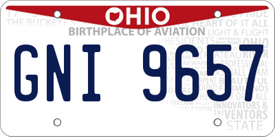 OH license plate GNI9657